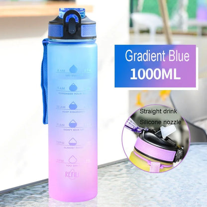 Large Capacity Water Cup – 1000ml Leakproof Sports Water Bottle with Rope | Portable Plastic Bottle - ZOOMNSTORE