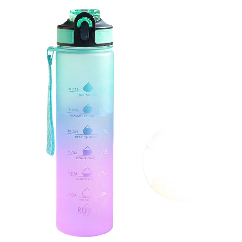 Large Capacity Water Cup – 1000ml Leakproof Sports Water Bottle with Rope | Portable Plastic Bottle - ZOOMNSTORE