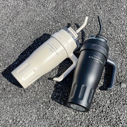 Large Capacity Water Cup - Stainless Steel Ice Tumbler with Car Insulation - ZOOMNSTORE