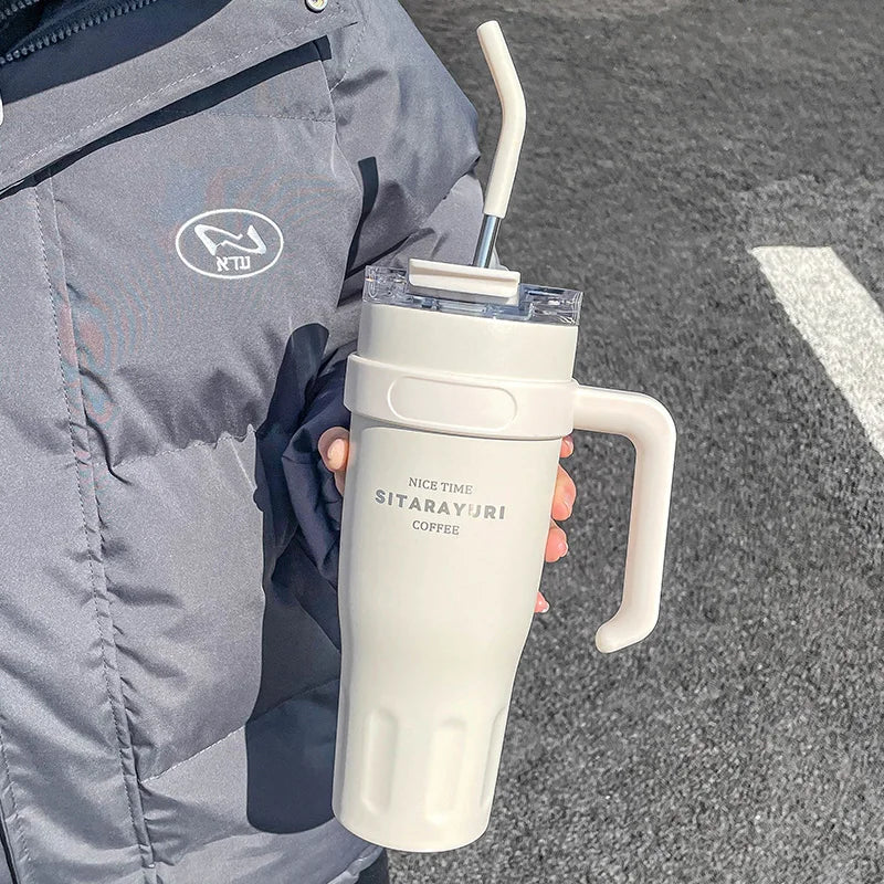 Large Capacity Water Cup - Stainless Steel Ice Tumbler with Car Insulation - ZOOMNSTORE