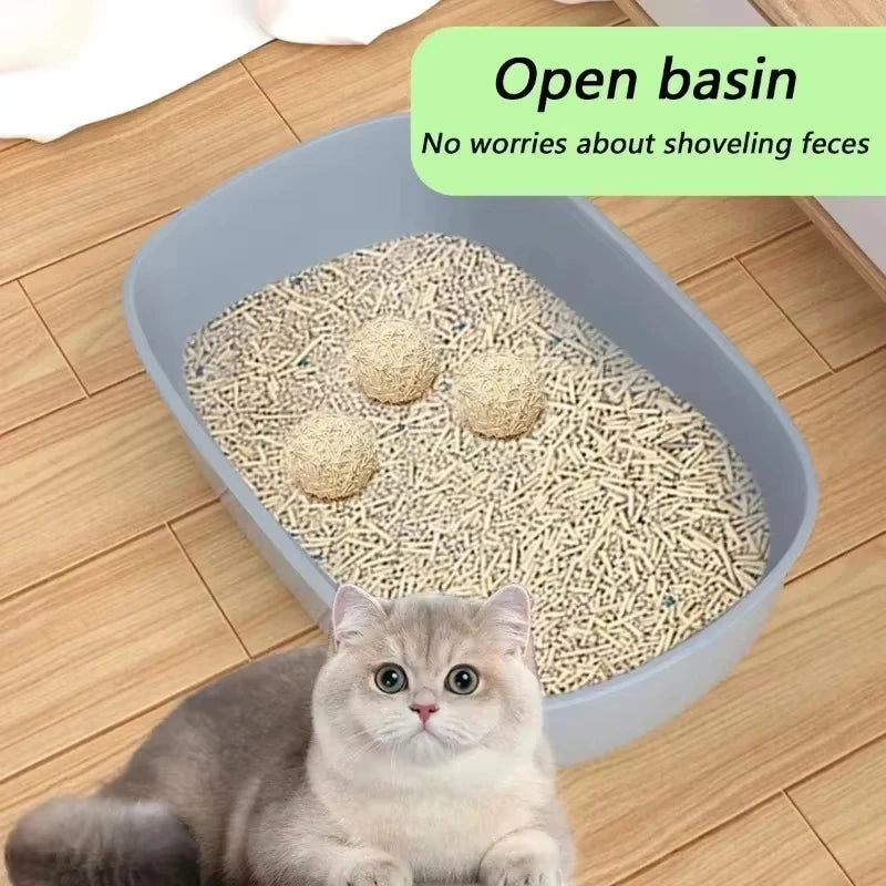 Large Semi-Closed Cat Litter Box - Oversized Anti-Splash Toilet Tray - ZOOMNSTORE