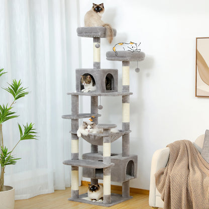 Large Cat Tree - Multi Level Indoor Cat Tower With Sisal Covered Posts & Spacious Condo - ZOOMNSTORE