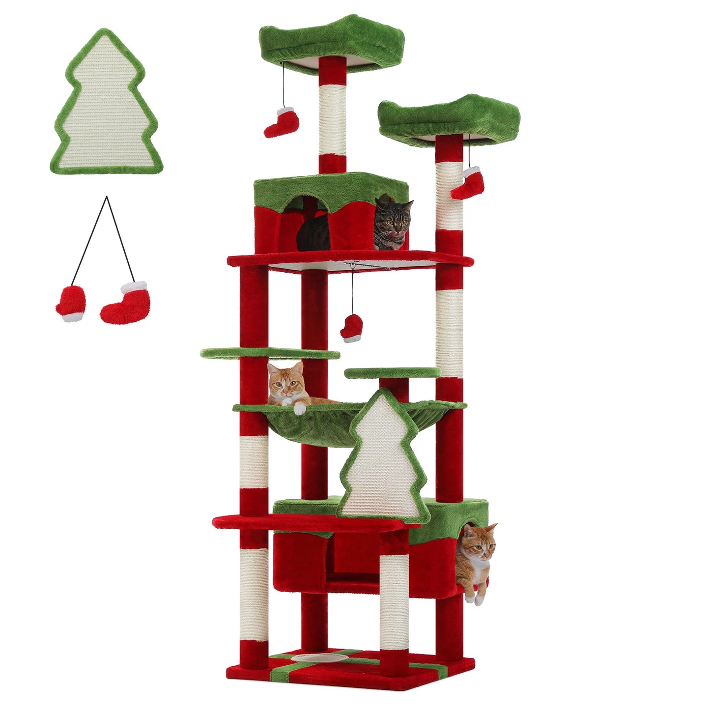 Large Cat Tree - Multi Level Indoor Cat Tower With Sisal Covered Posts & Spacious Condo - ZOOMNSTORE