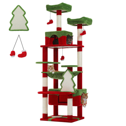 Large Cat Tree - Multi Level Indoor Cat Tower With Sisal Covered Posts & Spacious Condo - ZOOMNSTORE
