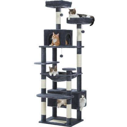 Large Cat Tree - Multi Level Indoor Cat Tower With Sisal Covered Posts & Spacious Condo - ZOOMNSTORE