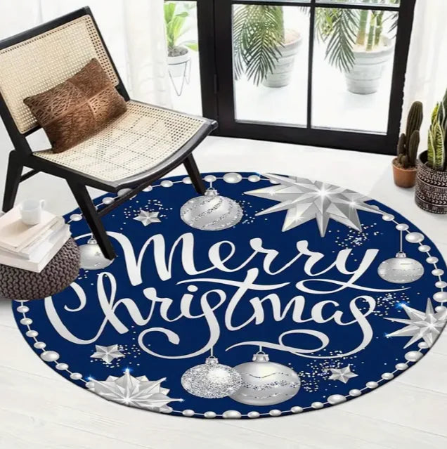 Large Christmas Tree Decoration Mat - Washable Anti-Slip Circular Carpet for New Year Atmosphere - ZOOMNSTORE