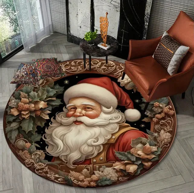 Large Christmas Tree Decoration Mat - Washable Anti-Slip Circular Carpet for New Year Atmosphere - ZOOMNSTORE