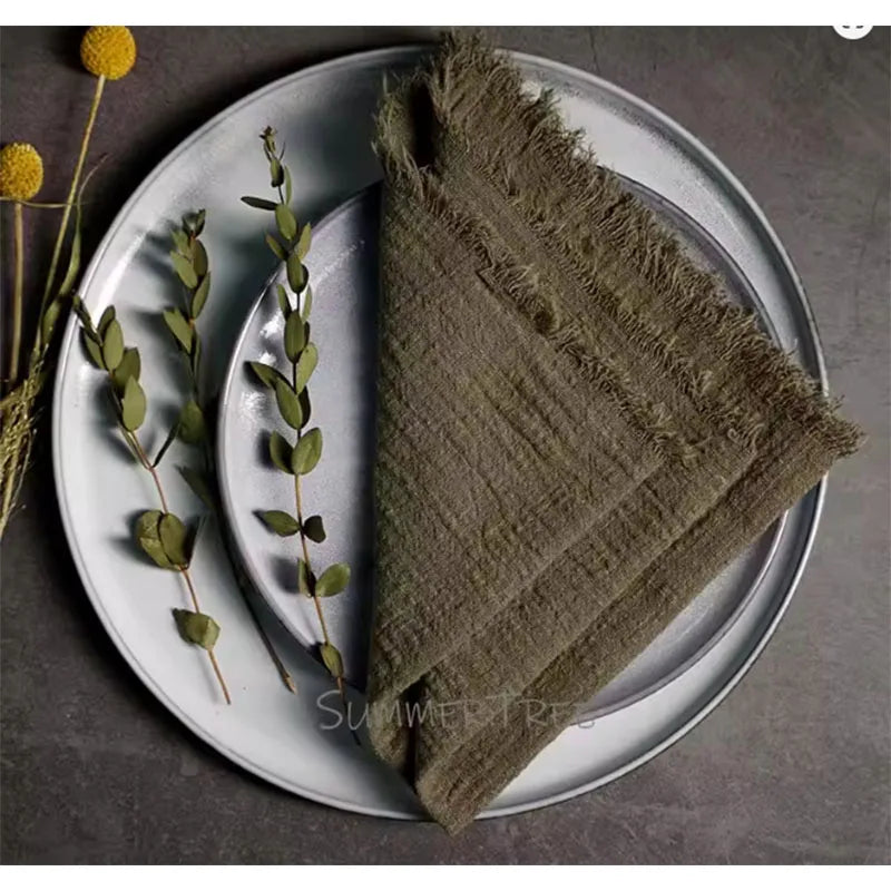 Large Cotton Gauze Napkins - Rustic Muslin Tea Towels for Wedding Decor - ZOOMNSTORE