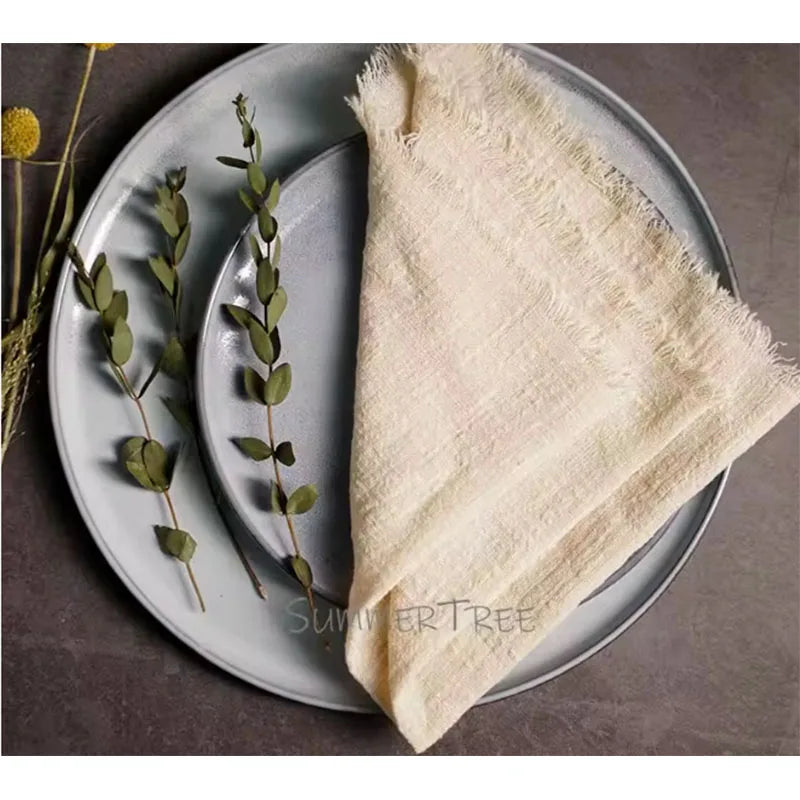 Large Cotton Gauze Napkins - Rustic Muslin Tea Towels for Wedding Decor - ZOOMNSTORE