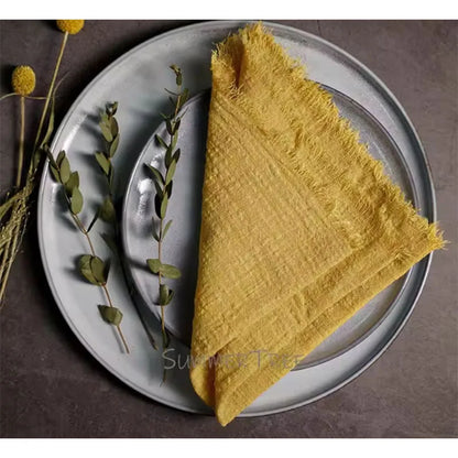 Large Cotton Gauze Napkins - Rustic Muslin Tea Towels for Wedding Decor - ZOOMNSTORE