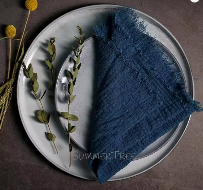Large Cotton Gauze Napkins - Rustic Muslin Tea Towels for Wedding Decor - ZOOMNSTORE