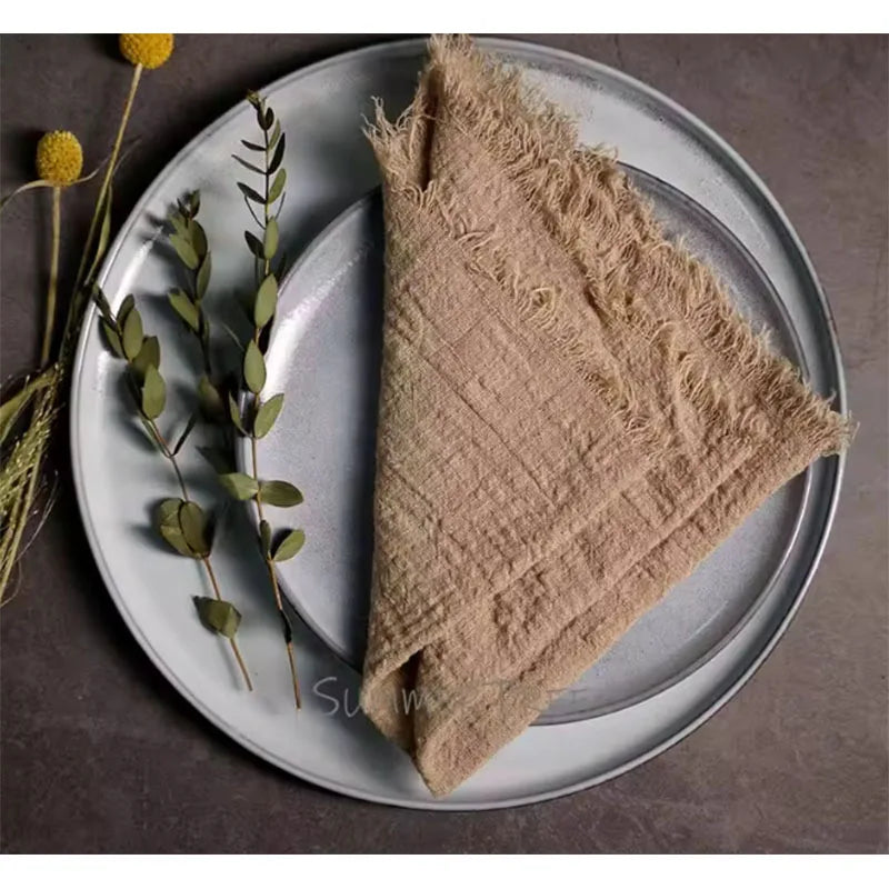 Large Cotton Gauze Napkins - Rustic Muslin Tea Towels for Wedding Decor - ZOOMNSTORE