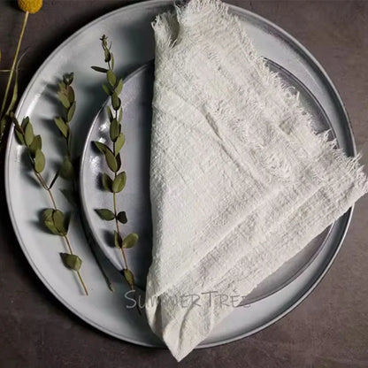 Large Cotton Gauze Napkins - Rustic Muslin Tea Towels for Wedding Decor - ZOOMNSTORE