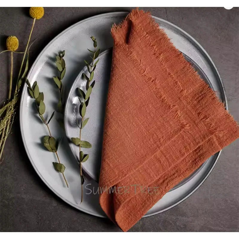 Large Cotton Gauze Napkins - Rustic Muslin Tea Towels for Wedding Decor - ZOOMNSTORE