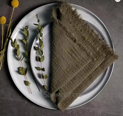 Large Cotton Gauze Napkins - Rustic Muslin Tea Towels for Wedding Decor - ZOOMNSTORE