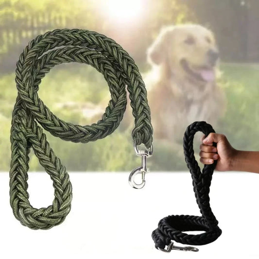 Large Dog Leash - Thick Nylon Braided Traction Rope for Bulldogs Rottweilers and Hounds - ZOOMNSTORE
