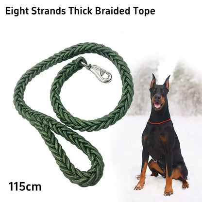 Large Dog Leash - Thick Nylon Braided Traction Rope for Bulldogs Rottweilers and Hounds - ZOOMNSTORE