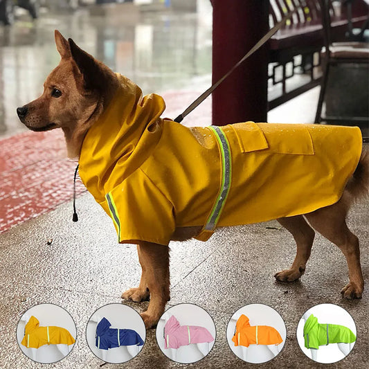Large Dog Raincoat - Waterproof Reflective Hooded Cloak for Corgis and Puppies - ZOOMNSTORE