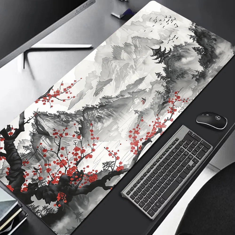 Sakura Scenery Gaming Mouse Pad - Large Anti-Slip Rubber Desk Pad - ZOOMNSTORE
