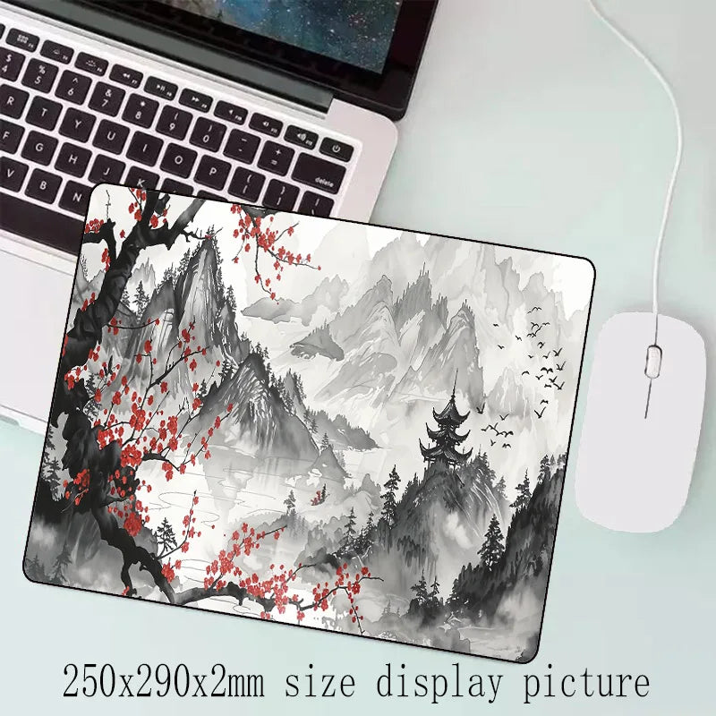 Sakura Scenery Gaming Mouse Pad - Large Anti-Slip Rubber Desk Pad - ZOOMNSTORE