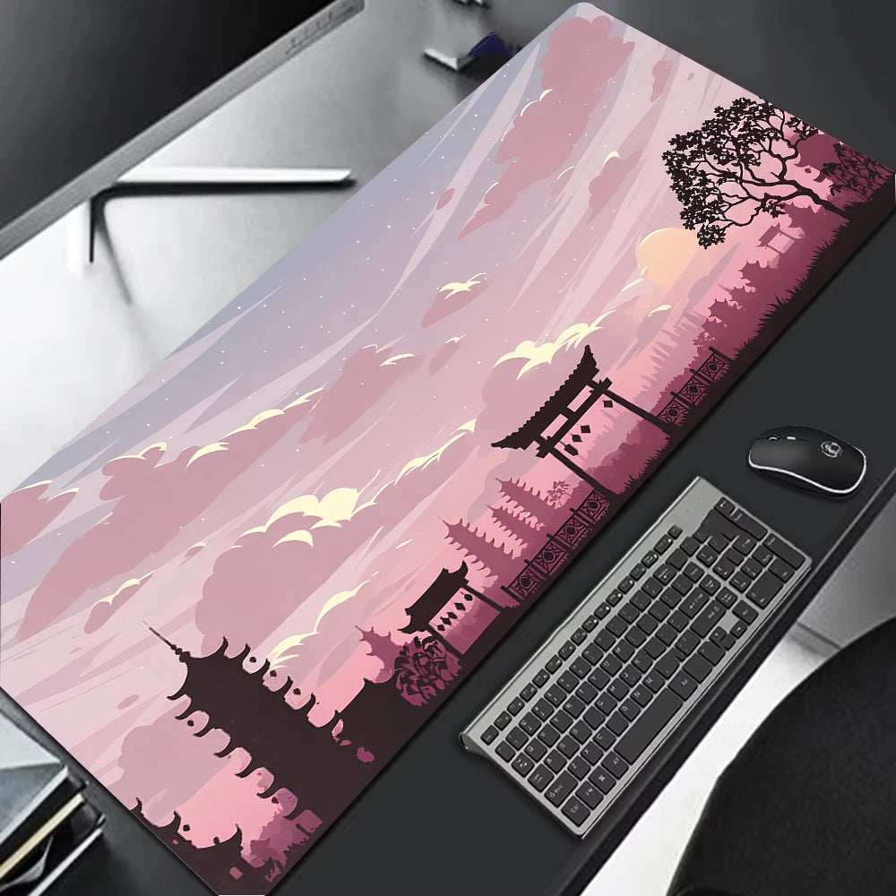 Sakura Scenery Gaming Mouse Pad - Large Anti-Slip Rubber Desk Pad - ZOOMNSTORE