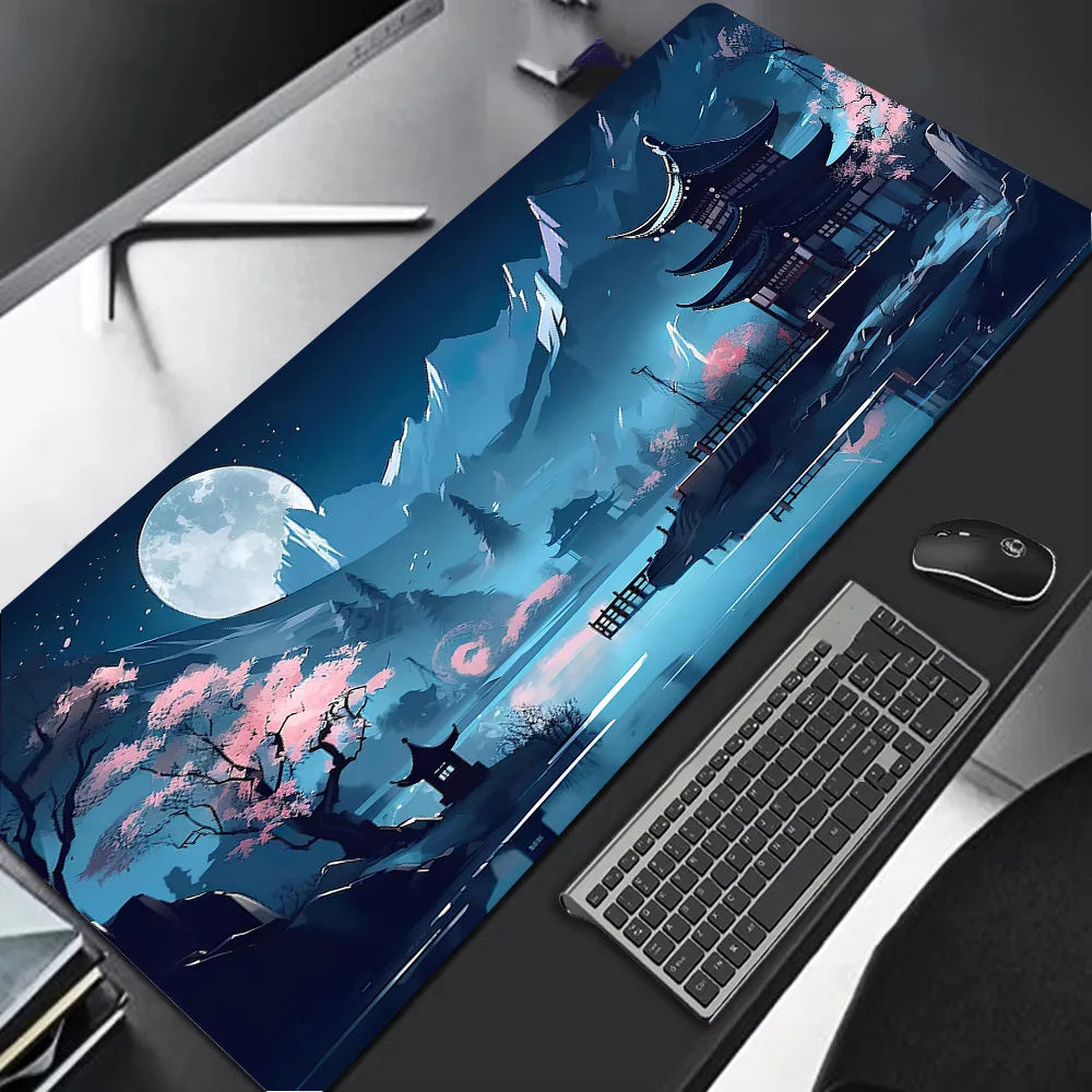 Sakura Scenery Gaming Mouse Pad - Large Anti-Slip Rubber Desk Pad - ZOOMNSTORE
