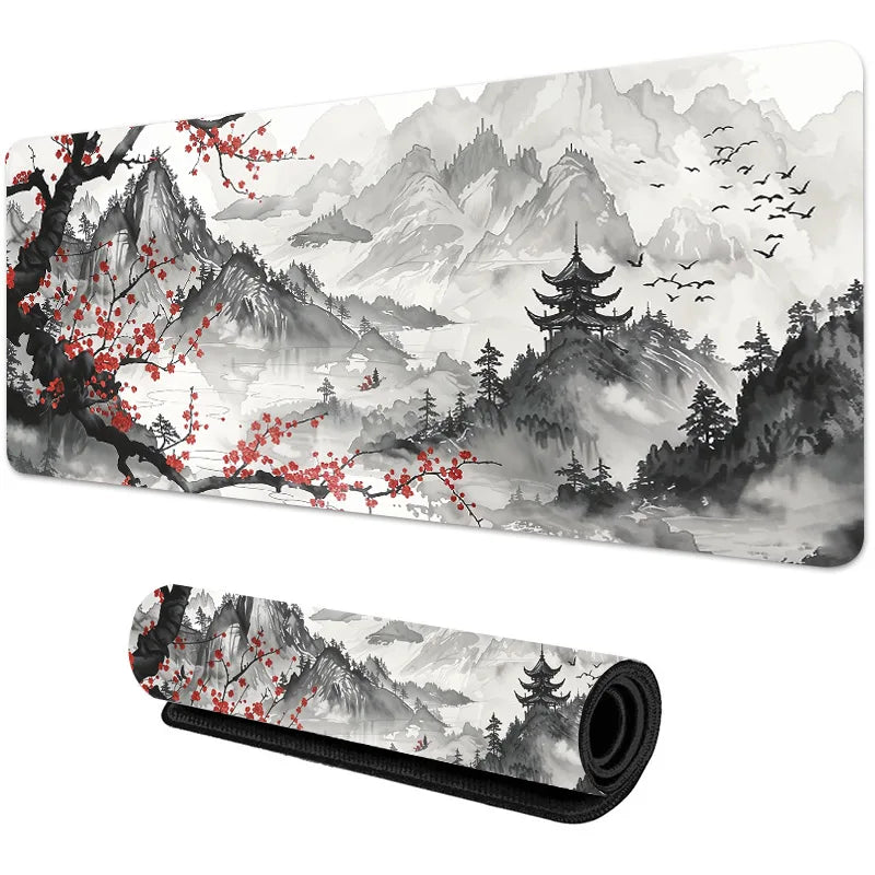 Sakura Scenery Gaming Mouse Pad - Large Anti-Slip Rubber Desk Pad - ZOOMNSTORE