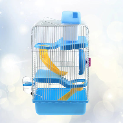 Large Hamster Cage - Multi Layer Pet Cage With Slide, Quiet Running Wheel & Leakproof Water Bottle - ZOOMNSTORE