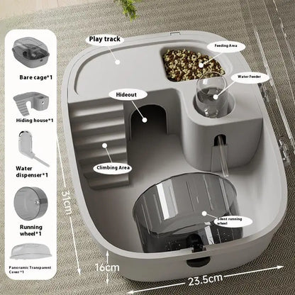 Large Hamster Cage – Spacious 2 Layer Hamster Habitat With Durable Bite Resistant Design - ZOOMNSTORE