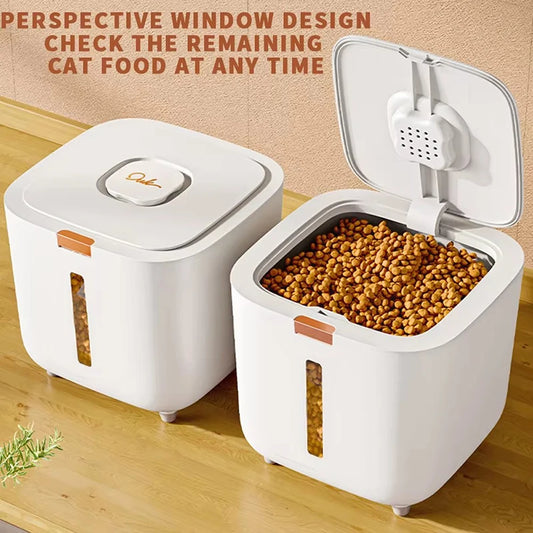 Large Pet Food Storage Barrel - Moisture-Proof Cat  Dog Food Container - ZOOMNSTORE