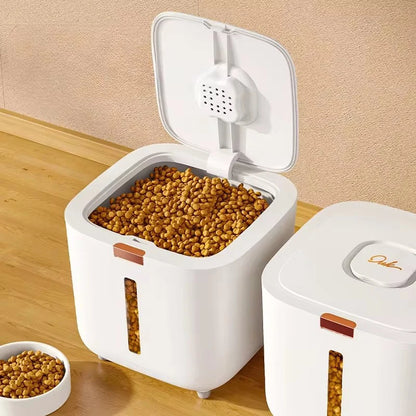 Large Pet Food Storage Barrel - Moisture-Proof Cat  Dog Food Container - ZOOMNSTORE