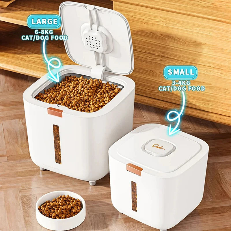 Large Pet Food Storage Barrel - Moisture-Proof Cat  Dog Food Container - ZOOMNSTORE