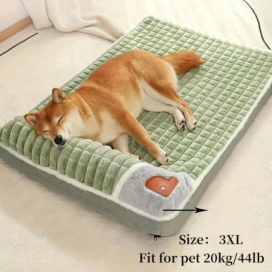 Large Removable Washable Dog Bed - Winter Warm Sleeping Mat for Pets - ZOOMNSTORE