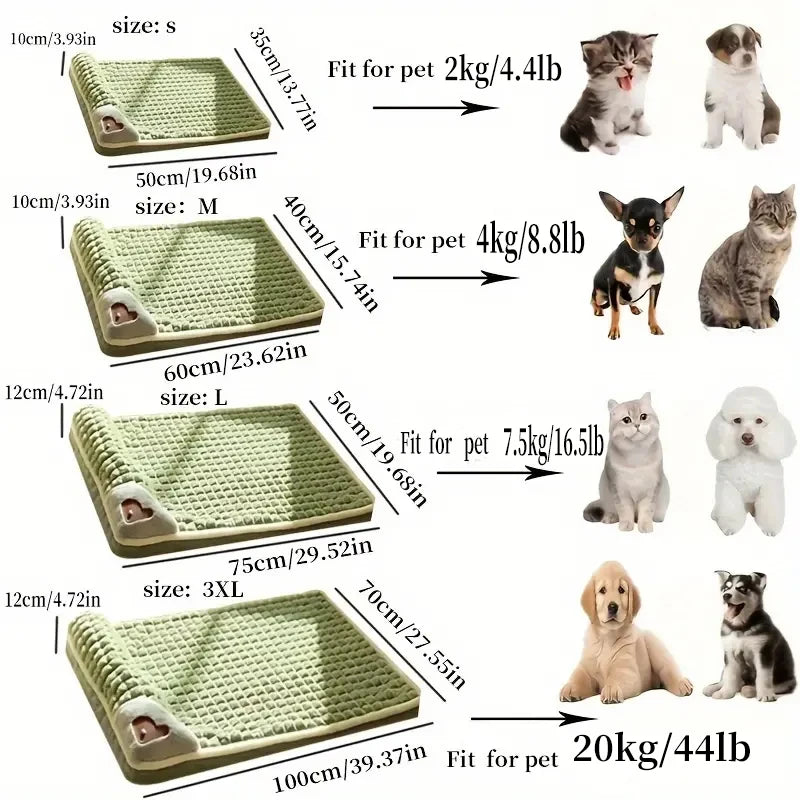 Large Removable Washable Dog Bed - Winter Warm Sleeping Mat for Pets - ZOOMNSTORE