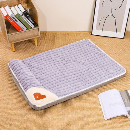 Large Removable Washable Dog Bed - Winter Warm Sleeping Mat for Pets - ZOOMNSTORE