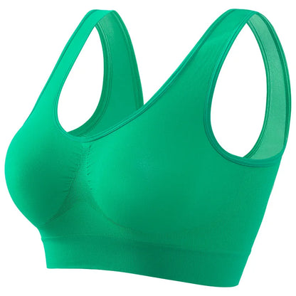 Large Size Seamless Sports Bra - Womens No Steel Ring Yoga Vest with Removable Pads - ZOOMNSTORE