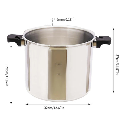 Large Stainless Steel Pressure Cooker - 22L Commercial Gas Stove Safe Explosion-Proof 90Kpa - ZOOMNSTORE