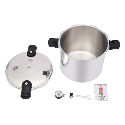 Large Stainless Steel Pressure Cooker - 22L Commercial Gas Stove Safe Explosion-Proof 90Kpa - ZOOMNSTORE