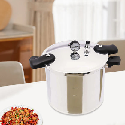 Large Stainless Steel Pressure Cooker - 22L Commercial Gas Stove Safe Explosion-Proof 90Kpa - ZOOMNSTORE