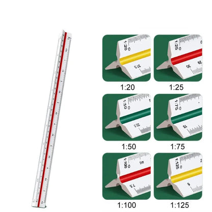 Three-edge scale triangle large-scale drawing indoor architectural drawing magnifying ruler parallel t-shaped garment design hig - ZOOMNSTORE