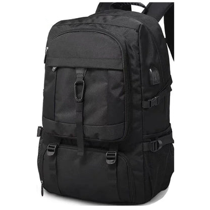 Large Waterproof Travel Backpack with Shoe Compartment - Mens Outdoor Business Bag 50L80L Black Storage Backpack - ZOOMNSTORE