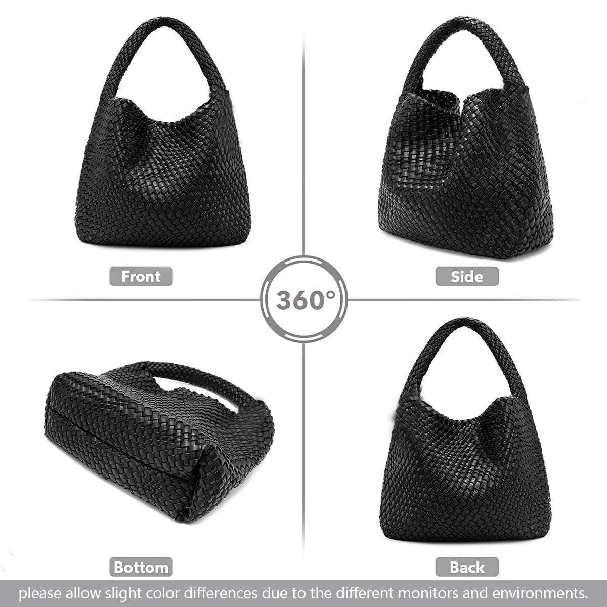 Large Woven Tote Bag for Women - Soft Leather Shoulder Handbag for Work  Travel - ZOOMNSTORE