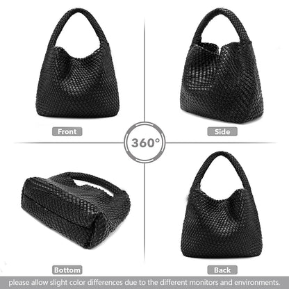 Large Woven Tote Bag for Women - Soft Leather Shoulder Handbag for Work  Travel - ZOOMNSTORE