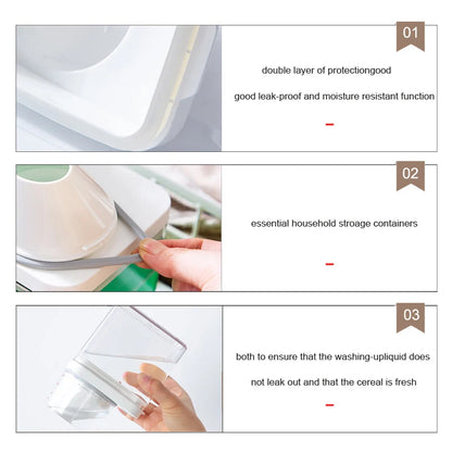 Laundry Detergent Powder Container With Measuring Cup Washing Up Powder Dispenser Food Storage Jar Airtight Storage Bottle - ZOOMNSTORE