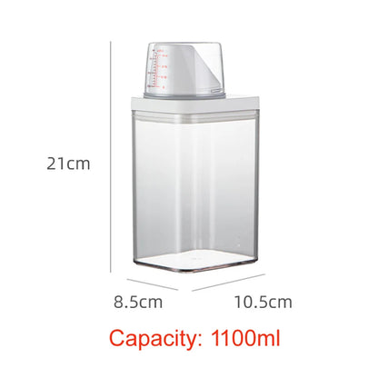 Laundry Detergent Powder Container With Measuring Cup Washing Up Powder Dispenser Food Storage Jar Airtight Storage Bottle - ZOOMNSTORE