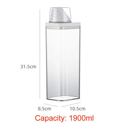 Laundry Detergent Powder Container With Measuring Cup Washing Up Powder Dispenser Food Storage Jar Airtight Storage Bottle - ZOOMNSTORE