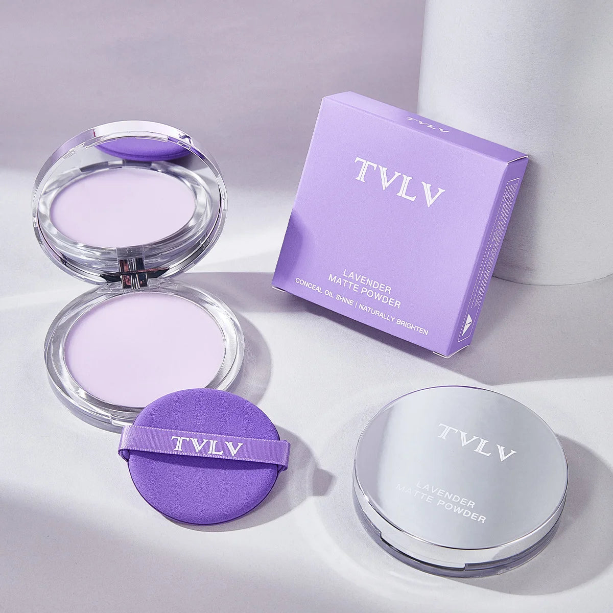 Lavender Matte Pressed Powder - Oil Control Full Coverage Compact Foundation - ZOOMNSTORE