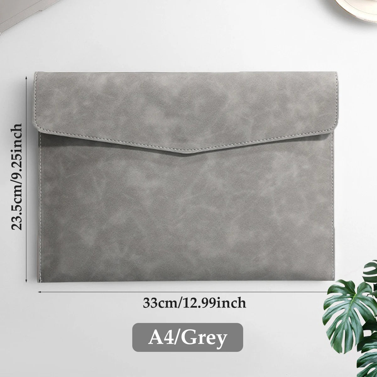 Leather A4 File Bag - Waterproof Large Capacity Office Folder - ZOOMNSTORE