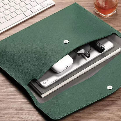 Leather A4 File Bag - Waterproof Large Capacity Office Folder - ZOOMNSTORE