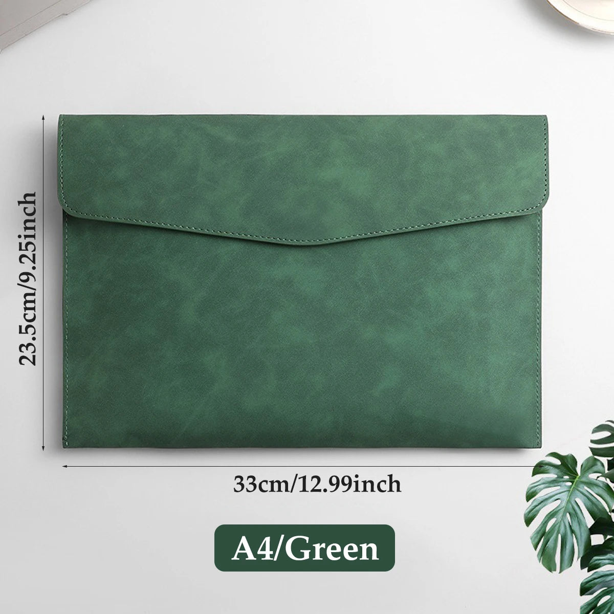 Leather A4 File Bag - Waterproof Large Capacity Office Folder - ZOOMNSTORE